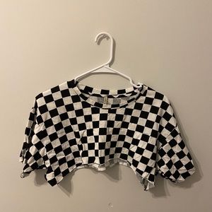 super crop checker top